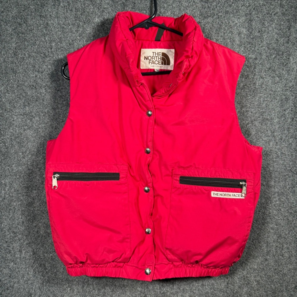 The North Face Vintage Brown Label Puffer Vest Womens Medium Pink